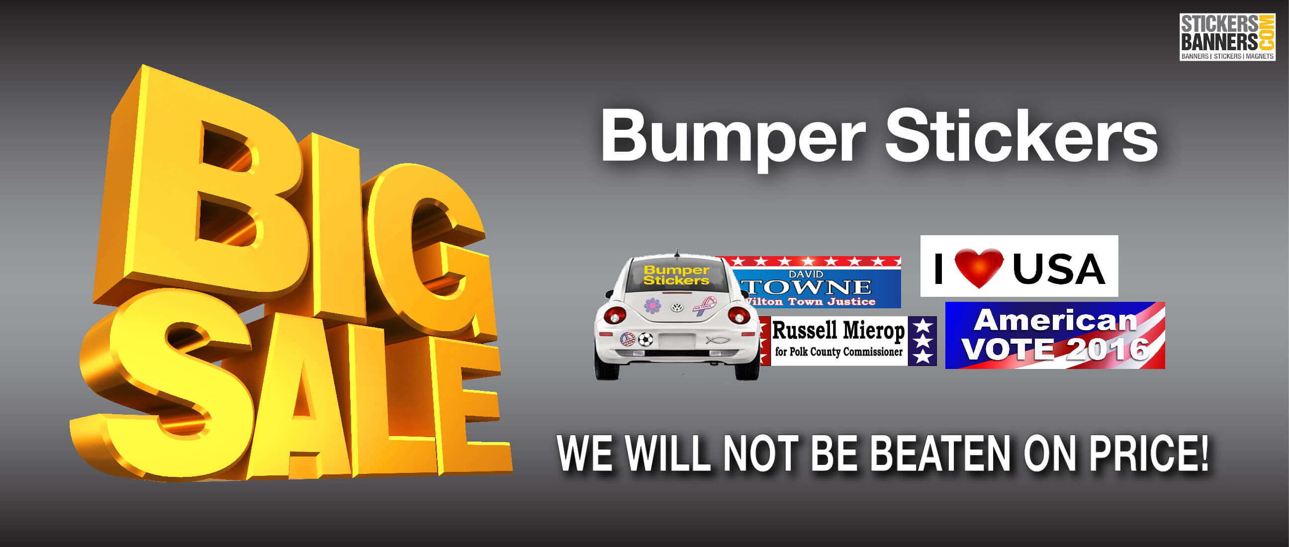 Banners Bumper Stickers Step and Repeat Car